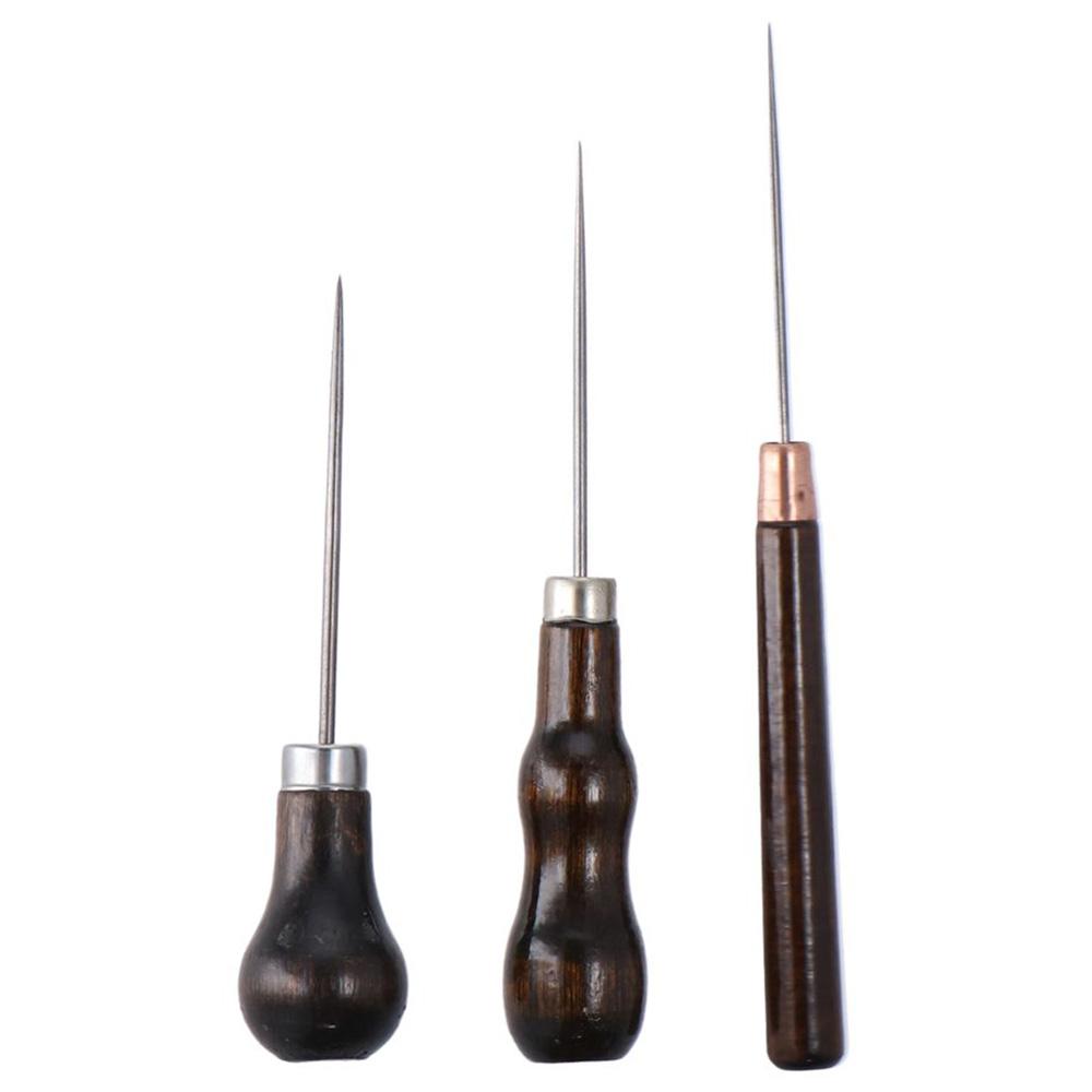 Leatherwork Awl - أداة خدوش بمقبض خشبي ، مشغولات