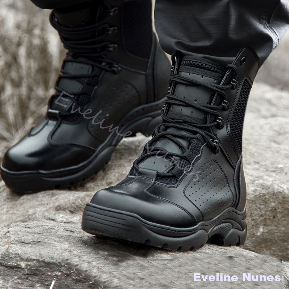 Leatherwork Boots - أحذية تكتيكية قتالية شبكية متوسطة الارتفاع