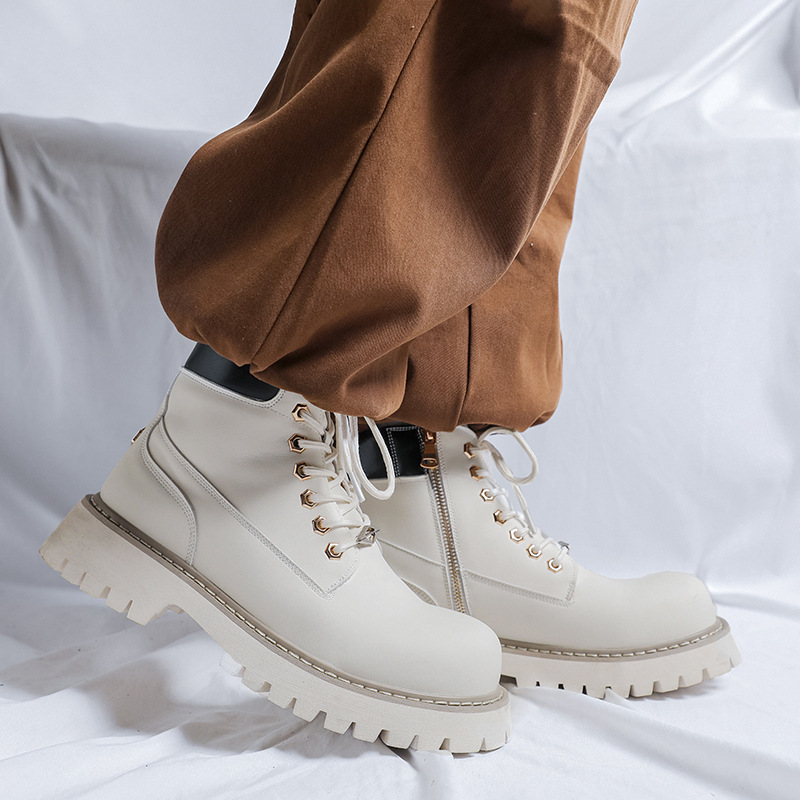 Leatherwork Boots - بالإضافة إلى حجم الرجال أزياء حزب