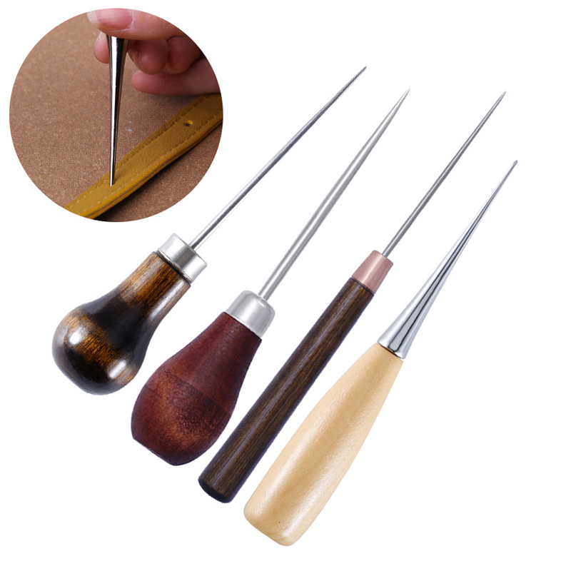 Leatherwork Awl - دائم المهنية الجلود الخشب مقبض Awl