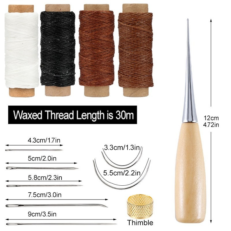 13 قطعة مجموعة الخياطة الجلدية - مراجعة Leatherwork Awl وسعره