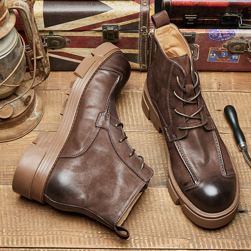 الرجال النمط البريطاني أحذية ق - مراجعة Leatherwork Boots وسعره