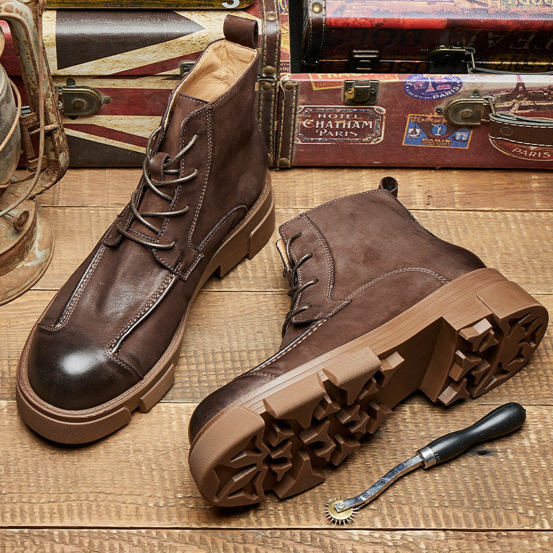 الرجال النمط البريطاني أحذية ق - مراجعة Leatherwork Boots وسعره