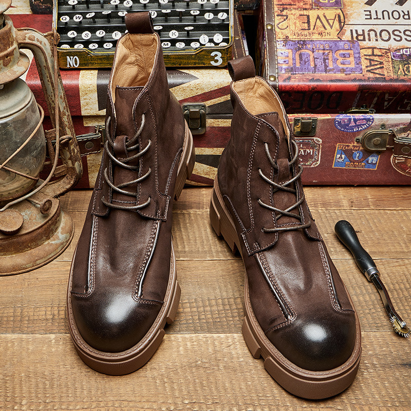 الرجال النمط البريطاني أحذية ق - مراجعة Leatherwork Boots وسعره