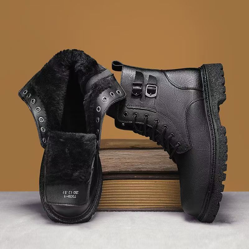 الرجال الخريف الشتاء حجم كبير  - مراجعة Leatherwork Boots وسعره